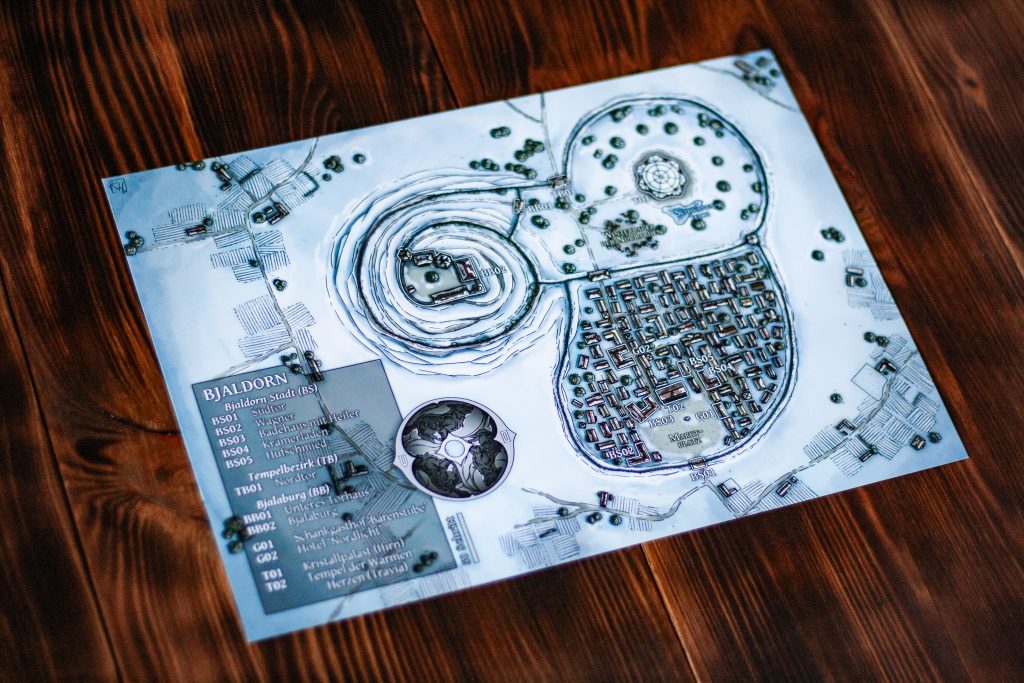 Stadtplan von Bjaldorn (Das Schwarze Auge) - Limitierter Kunstdruck
